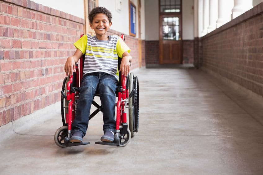 Child on a wheelchair