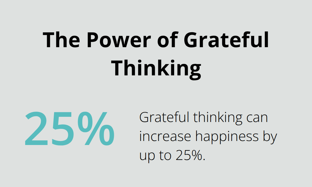 Pie chart showing that grateful thinking can increase happiness by 25% - how to have positive outlook