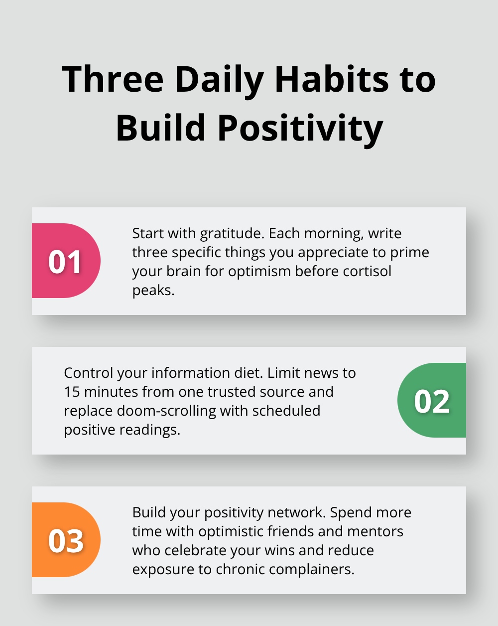 Three-step routine for building daily positivity based on U.S. research - focusing on positivity