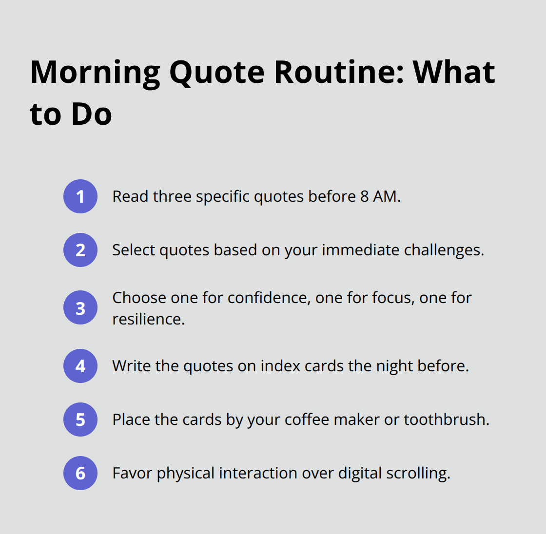 Compact list of actionable steps for an effective morning quote ritual. - motivational quotes for positivity