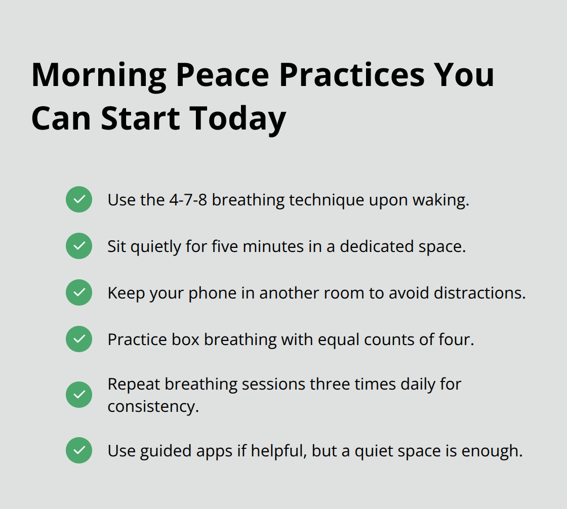 Checklist of simple morning practices to build inner peace and reduce stress - peace and positivity