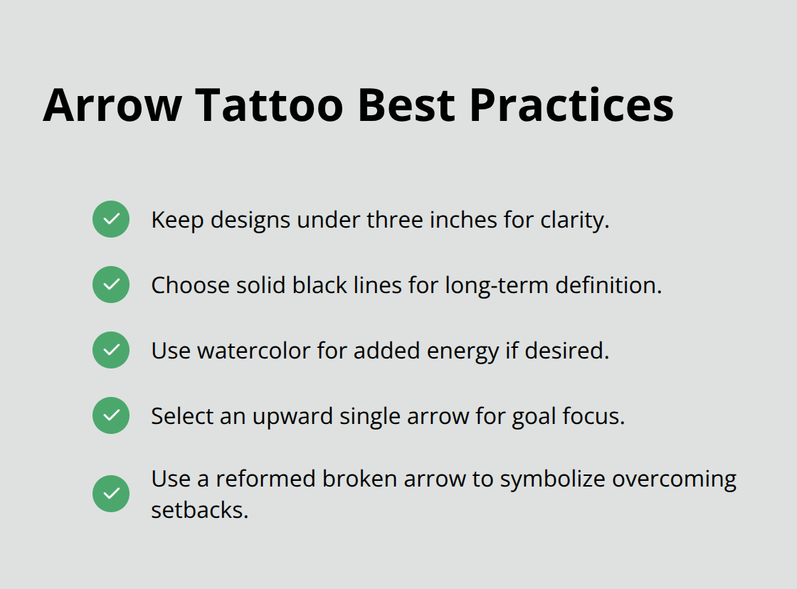 Checklist of best practices for arrow positivity tattoos - positivity tattoo ideas