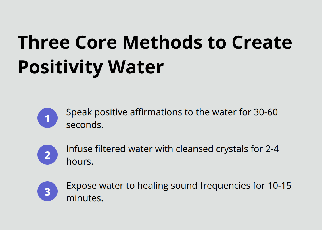 Summary of intention, crystal infusion, and sound frequency methods