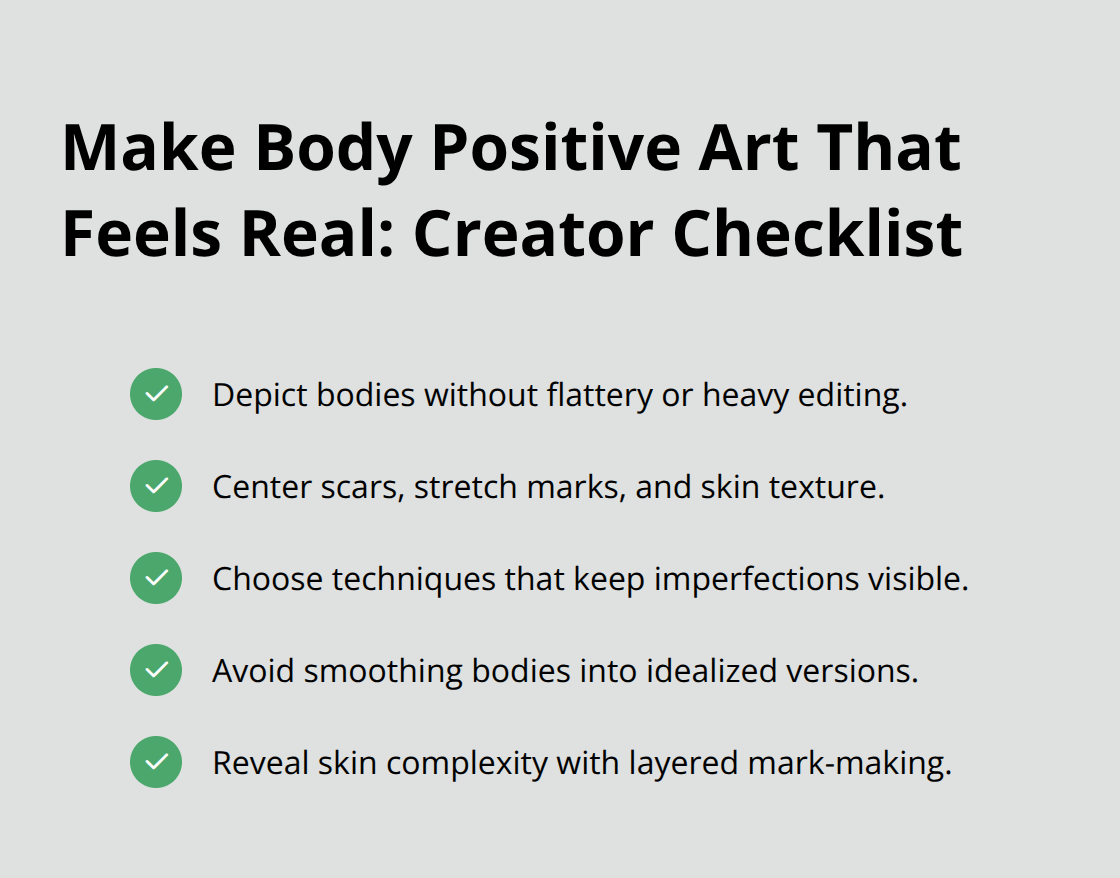 Checklist of practical steps for creating authentic body positive art - body positivity art