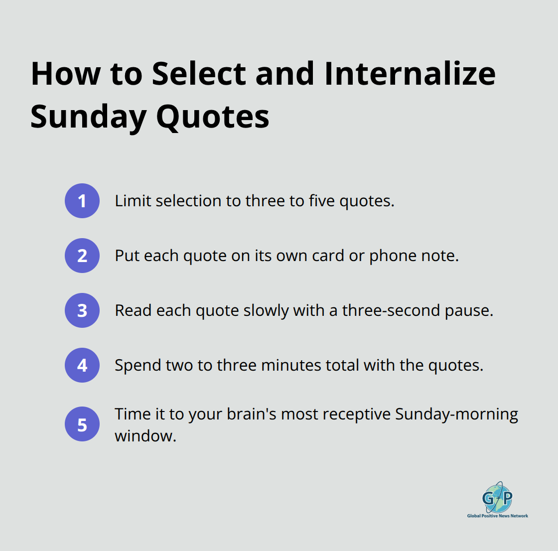 Compact steps for deliberate Sunday quote selection and reflection - positivity good morning sunday inspirational quotes