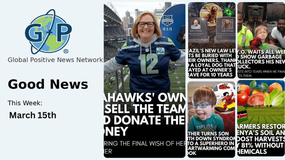 This week’s good news roundup. Seahawks' Owner To Sell The Team And Donate The Money