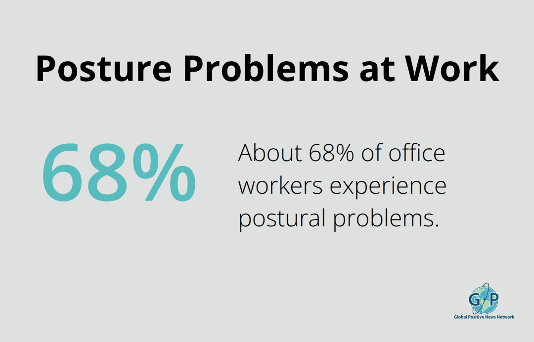 Chart highlighting that about 68 percent of office workers experience postural problems. - Positivity habits for work