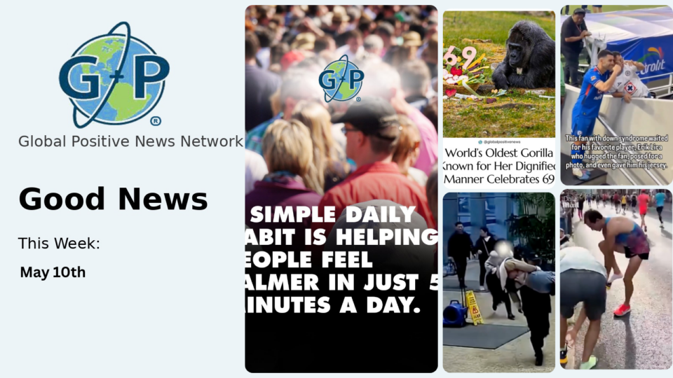 This week’s good news roundup. Global Positive News: A simple daily habit is helping people feel calmer in just 5 minutes a day.