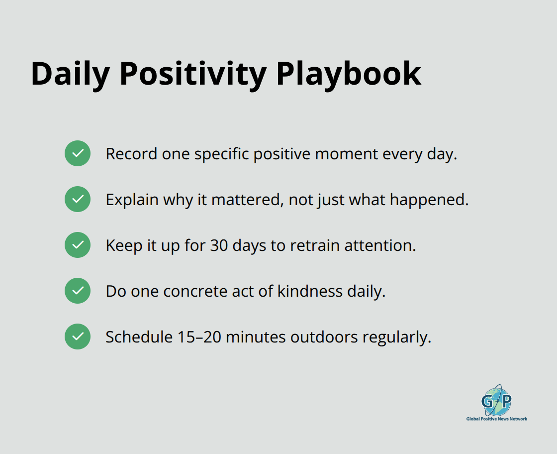 Checklist of simple daily habits to build a resilient mindset