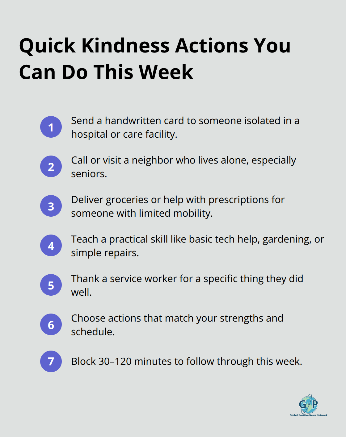 Compact checklist of fast, practical kindness actions for U.S. readers