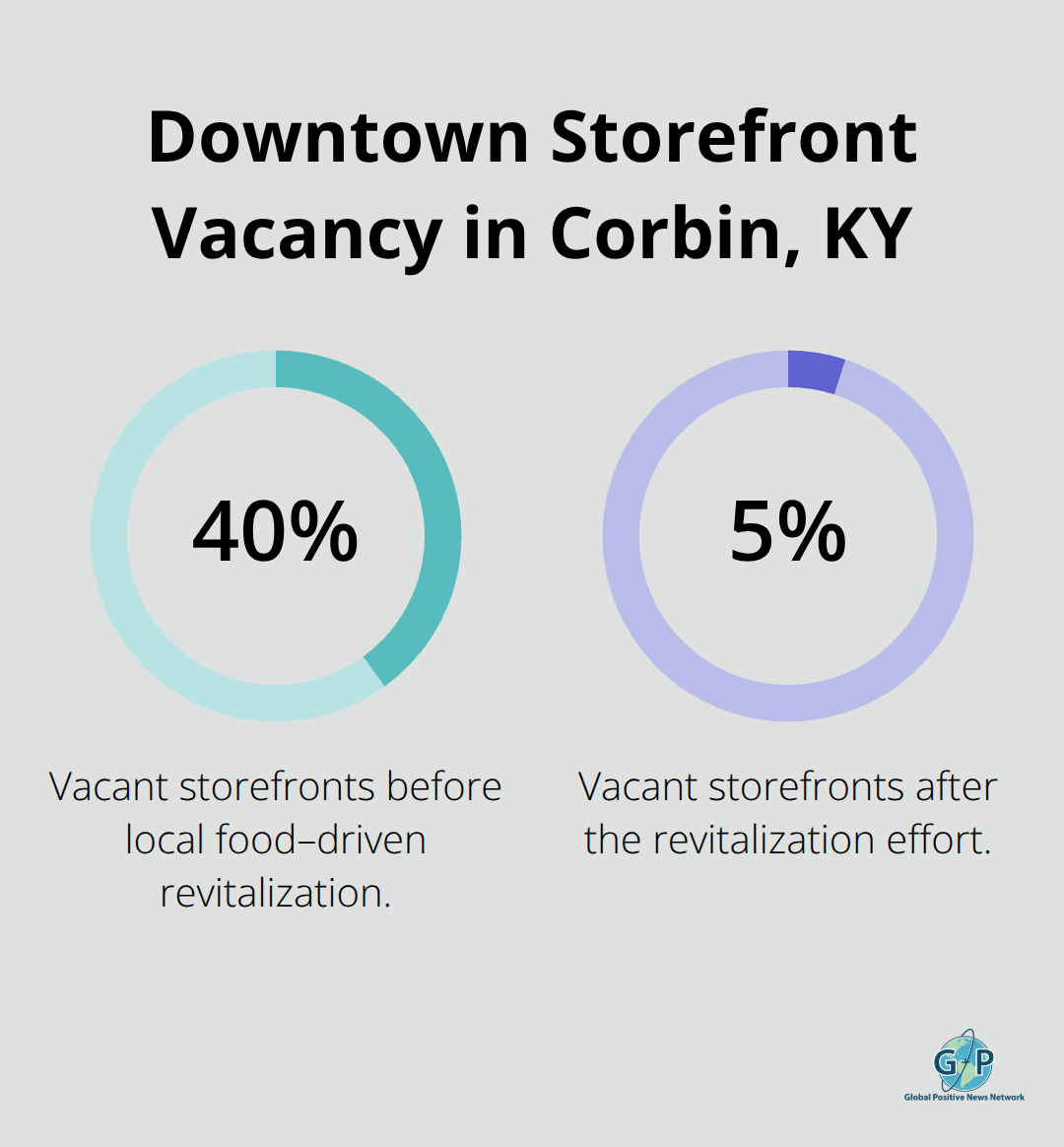 Comparison of vacant storefront percentages before and after local food revitalization in Corbin, Kentucky - Neighborly acts