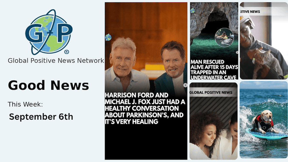 This week’s good news roundup. Global Positive News: Harrison Ford and Michael J. Fox Talk About Parkinson's.