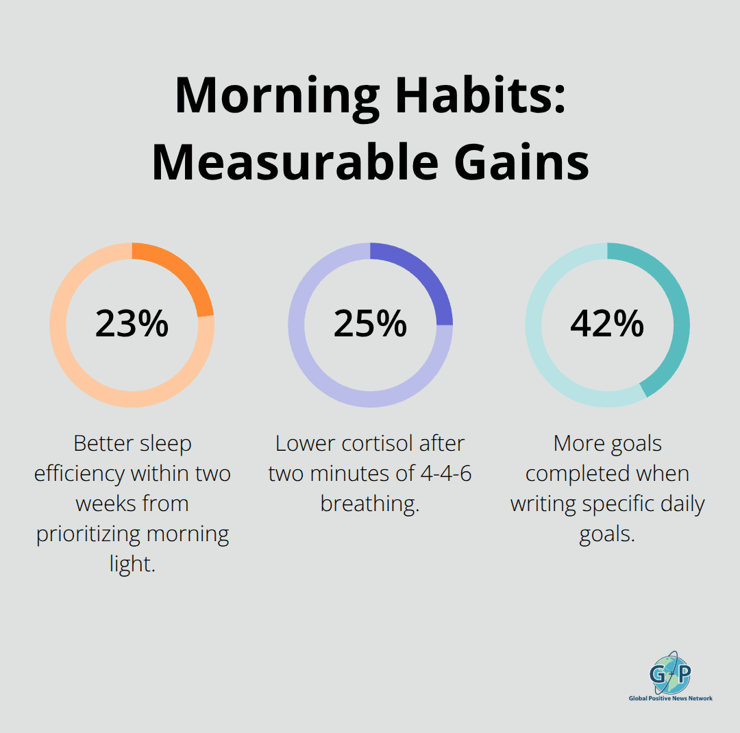 Chart highlighting percentage-based benefits from morning practices - morning positivity rituals