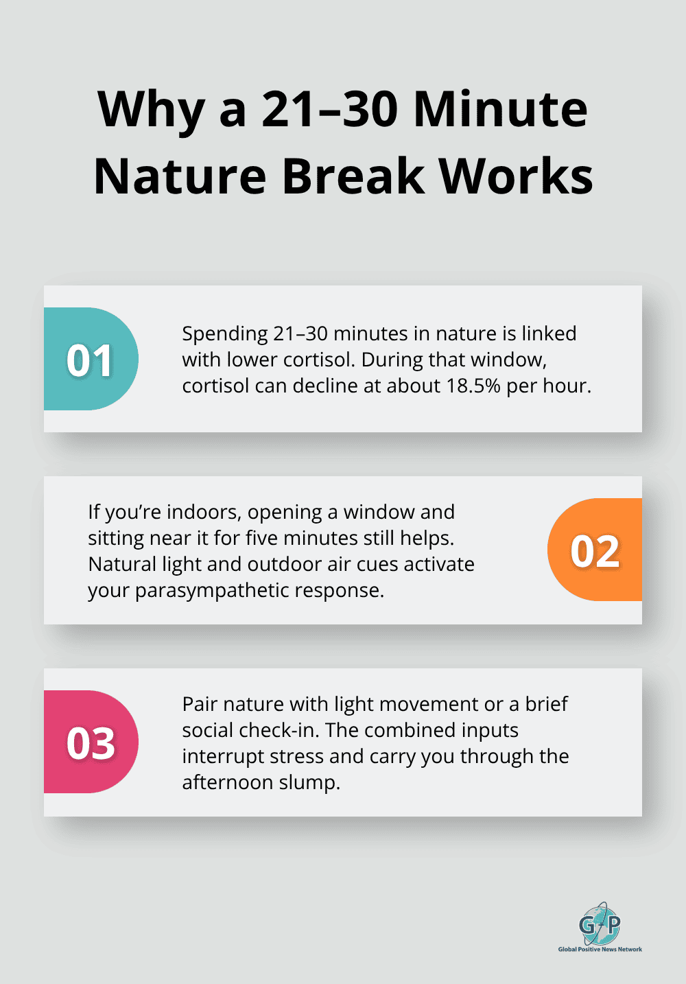 Three science-backed reasons a short midday nature break reduces stress. - Joyful routines for stress