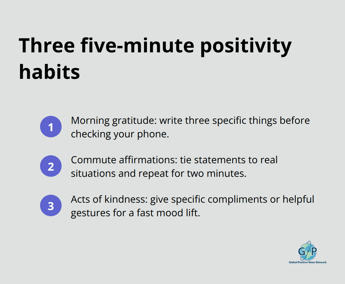Quick-start list of three proven positivity habits